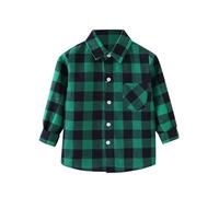Kids Little Boys Girls Baby Red Plaid Flannel Shirt Long Sleeve Down Flannel Shirt Plaid Tops Girl Boy Clothes Pferde Shirt Junge, verde, 2-3 años