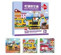 Kids Magnetic Puzzle Set Educational Learning Magnet Game Travel Friendly Activity Toy For Car Road Trips Kindergarten Preschool Boys Girls Age 2-6 Cognitive Development Skill Training Board Portable