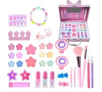 Kids Makeup Kit, Washable Makeup Set, Princess Cosmetic Playset, Educational Toddler Facial Toys, (Multicolor) Cosmetic Pretend Play for Girls, 10.24x6.3x3.39 Inches