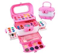 Kids Makeup Set 26 Piece Pretend Cosmetic Play Kit with Case, Realistic