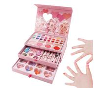 Kids Makeup Set, Educational Cosmetic Playset, 9.84x3.35x6.89 Inches, Creative Fun Washable Toy, Pretend Princess Makeup Kit for Birthday Party Dress Up, School Drama Class Stage, Craft Workshops
