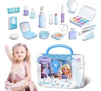 Kids Makeup Sets, Little Girl Play House Cosmetic Kit, Safe and Harmless Indoor Toy with Mirror Brushes, Ideal for Birthday, Christmas, New Year , Size: 7.48x3.94x5.12 Inches