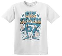 Kids Meme 67 Six Seven 6 7 Italian Brainrot - Camiseta para niños, Camiseta blanca con estampado negro, 12-14 años