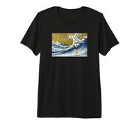Kids Meme Lover Surfing A Great Wave Kawaii Girls Shiba Inu Camiseta Premium