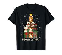 Kids Men Women Meowy Catmas Funny Christmas Cats Cat Lovers Camiseta