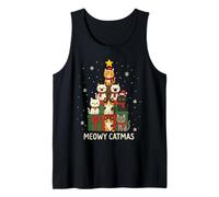 Kids Men Women Meowy Catmas Funny Christmas Cats Cat Lovers Camiseta sin Mangas