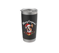 Kids Merry Corgmas Christmas Xmas Black Tricolor Corgi Lover Vaso térmico de acero inoxidable de doble pared