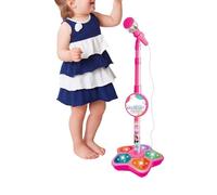 Kids Microphone Toy, Stage Lights Portable, 25 Inches Play Microphone with Adjustable Stand, ABS Body with Fun Music Effects, Entertainment Equipment Easy Carry Design, Recording Singing