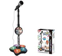 Kids Microphone with Stand, Adjustable Microphone Stand for Kids, All-in-One Karaoke Machine with Lights, Ignite Passion for Singing (Black)