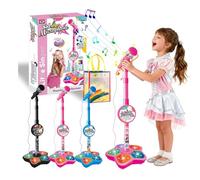 Kids Microphone with Stand-Toy Microphone with Stand 2026 New Kids Microphones Karaoke for Phones, MP3 & Tablets, for Boys Girls (Pink)