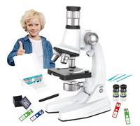 Kids Microscope, Beginner Science Kit, Educational Stem Toy, 1200X Magnification Power, Built-In LED Light, Experiment Accessories Included, Perfect for Preschool, Learning, 3.35x5.51x9.84 Inches