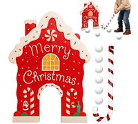 Kids Mini Golf Game - Festive Indoor Set | Reusable Holiday Activity with Gingerbread House Design, Encourages Hand Eye Coordination During Birthday Parties Use