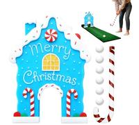 Kids Mini Golf Game - Festive Indoor Set | Reusable Holiday Activity with Gingerbread House Design, Encourages Hand Eye Coordination During Birthday Parties Use