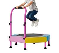 Kids Mini Trampoline - Galvanized Steel Frame 93cm Foldable Indoor Outdoor Jumper - 36 Inch Trampoline with Adjustable Handlebar - For Children Ages 1 To 6 Years Exercise and Play