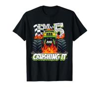 Kids Monster Truck 5 Year Old Boys 5th Birthday Crushing It Camiseta