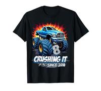 Kids Monster Truck 8 Year Old Boys 8th Birthday Since 2018 Camiseta