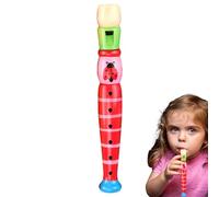 Kids Music Flute - 7.87 Inches 6-Hole Wooden Flute | Durable Cartoon Instrument | Educational Toy | Hand-Eye Coordination Musical Accessory For Sensory Development Learning