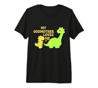Kids My Godmother Loves Me Dinosaur for ahijado Regalos para Hijo Camiseta Premium