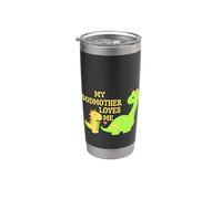 Kids My Godmother Loves Me Dinosaur for ahijado regalos para hijo Vaso térmico de acero inoxidable de doble pared
