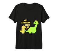 Kids My Godmother Loves Me Dinosaur for Godson Gifts Camiseta Premium
