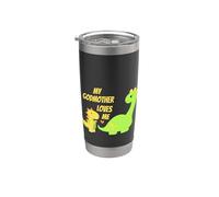 Kids My Godmother Loves Me Dinosaur for Godson Gifts Vaso térmico de acero inoxidable de doble pared