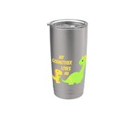 Kids My Godmother Loves Me Dinosaur for Godson Gifts Vaso térmico de acero inoxidable de doble pared