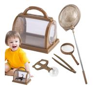 Kids Observation Kit - 7.48x5.91x7.48in Case, Telescopic Net, Magnifying Glass, Sturdy ABS Handle | Outdoor Catching Kit for Children Nature Exploration Science Adventure Play