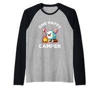 Kids One Happy Camper Baby Girl Marshmallow Camping Camiseta Manga Raglan