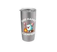 Kids One Happy Camper Baby Girl Marshmallow Camping Vaso térmico de acero inoxidable de doble pared