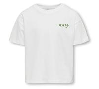 KIDS ONLY KOGMAIKEN Life Crop SS Only Box JRS Noos, Camiseta Niñas, Bright White/Print:String Bouquet Lurex,