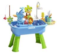 Kids Outdoor Water Table - Electric Sensory Pool Toy with Pump | Summer Fishing Game Table | Running Water Activity Center | para niños niñas de 3 a 8 años, jardín, patio trasero, playa, parque preesc