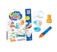 Kids Paint Stamps - Complete Crafting Arts Kit, Smooth Ink Washable Marker Brushes, Vibrant Colors Drawing Stencils Tool, Creative Scrapbooking Card Making Gear - For Preschool Classroom Pottery