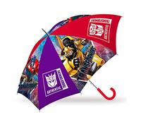 Kids Paraguas 45cm Automatico de Transformers Paraguas Clásico, 80 cm, Multicolor