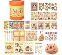 Kids Pencil Case - Capybara Stationery Accessories Set | Canvas and Paper Material with Lightweight Build, Capybara Pencil Bag Back To School for Students Boys Youth Preschoolers Son Daughter