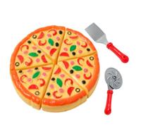 Kids Pizza Playset - Kitchen Toys Fake Food Interactive Game | ABS Synthetic with Pretend Cutter and Serve Board, Role-Play Cooking, Cutting Activity, For Children, Playtime, Nursery