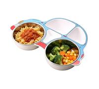 Kids Plates With Dividers - Stainless Steel Detachable Washable Car Shaped | Kids Divided Lunch Food Plate for Kids, Preschoolers, Kindergarten Students, Boys, Girls, Daughter