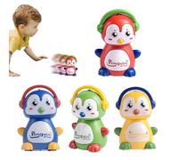 Kids Play Car Toddler - Friction Penguin-Shaped Vehicle Set, Adorable Animal Cars Boys and Girls, Early Learning Push Toys with Smooth Wheels, Colorful, Ideal for Home, 3.74in