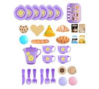 Kids Play Kitchen | 33 Pieces Mini Safe Tea Game,Hand-Eye Coordination Kids Play Kitchen Set -Complete Tea Party For Boys Girls Birthday Christmas New Year Easter Home Indoor