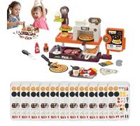 Kids Play Kitchen, Grocery Store Toy, 31x22x8cm/12.2x8.66x3.15 Inches Interactive, Transforming Design, Lights and Sound Features, for Indoor Pretend and Learning Fun