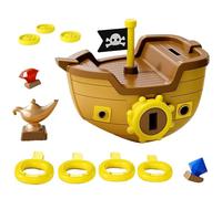 Kids Pool Dive Treasure Hunt Toy Set | 3D Printed Material, 7.9in x 5.9in x 5.9in, Pirate Ship Game | Sinkable Keys, & Gems For Swimming Pool | Outdoor Summer Party Gift