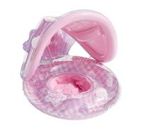 Kids Pool Float with Canopy Backrest Inflatable Swim Ring Sun Shade Seat