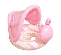 Kids Pool Floats, Swimming Ring Seat Inflatable with Canopy, Compact Water Play Tool, Reusable Summer Kit, Portable Floating Accessory, for Boys Girls Outdoor Backyard Beach Resort Water Park Party