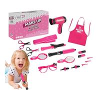 Kids Pretend Beauty Salons Toy for Girl - Play Hair Styling Set for Girls | Girls Beauty Salon 17 Pcs - with Blow Dryer, Barber Apron, Scissors and Stylist Accessories
