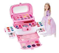 Kids Pretend Makeup Kit - Washable Real Cosmetic Toys For Age 3-12 Christmas Holiday Dress Up, Vanity Set Stocking Stuffers Party Favor Supply, Pink Medium Size For Girl Play Equipment Use