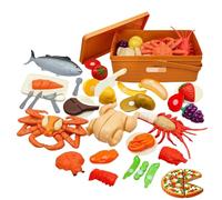 Kids Pretend Play Kitchen Accessories Set - Realistic Educational Cookware, Interactive Play Food Set with Safe Cutting Velcroed, Miniature Pots and Pans, Chef Roleplays Kit for Girls Boys Aged 3-5