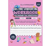 Kids Print Handwriting Workbook for Handwriting Improvement: Handwriting Practice Book for Kids Ages 6-12 Grades 1-6: Print Handwriting Workbook to Learning to Write by Tracing Words and Sentences