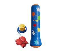 Kids Punching Bag - Inflatable Boxing Equipment 120 x 37 cm | Bounce-Back Punching Bag with Pump Gloves - Karate Practice Punchińg Båg - for Boys Girls Indoor Outdoor Living Room Bedroom