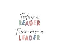 Kids Reading Motivational Poster, Today A Reader Tomorrow A Leader Canvas Print for Nursery Wall, Educational Classroom Decor Framed Ready to Hang(Unframed,16x24inch(40x60cm))