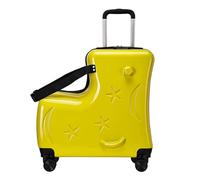 Kids Ride Suitcase | 3-Digit Password Lock Kids Ride Travel Luggage | 20in Trolley Case With Seat Belts | Handlebars Pedals Silent Wheels for Boys and Girls, Sturdy Carry- Luggage for Children