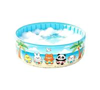 Kids Round Inflatable Pool With Drain Hose, Portable Backyard Swim Toy